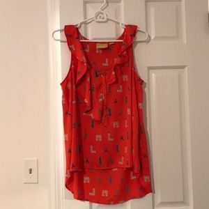 Anthropologie High-Low Sleeveless Blouse